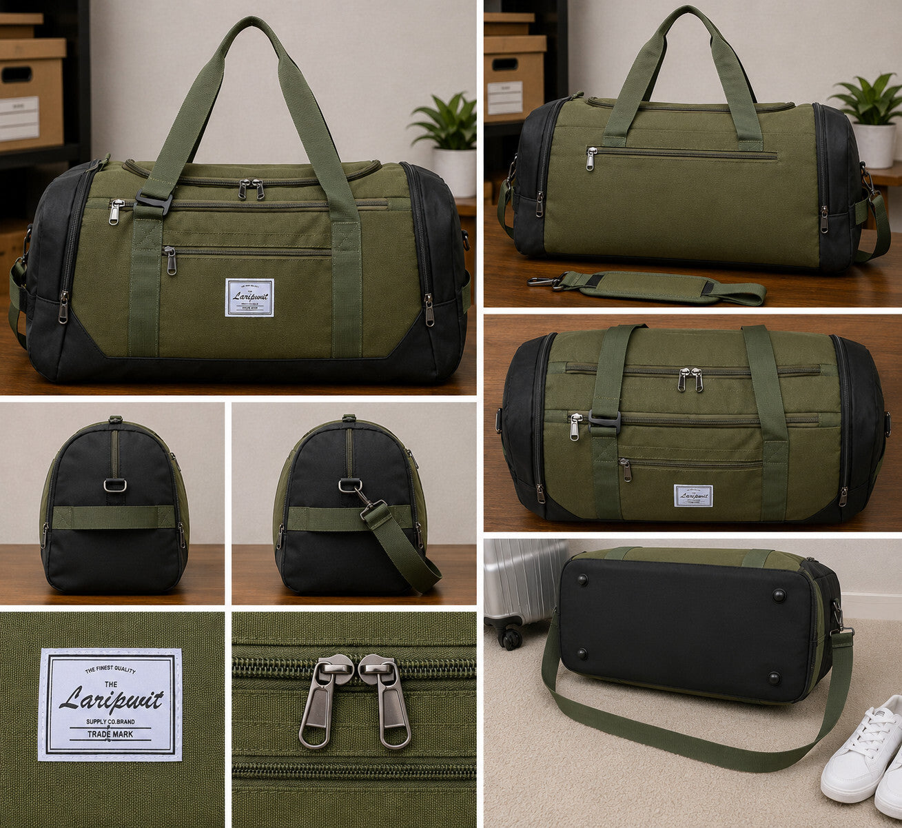 40L Travel Duffel Backpack Gym Bag Shoe Wet Pocket