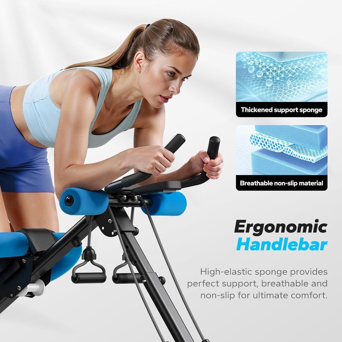 Adjustable Ab Machine Trainer Foldable Ab Workout Equipment for Home Gym Abs