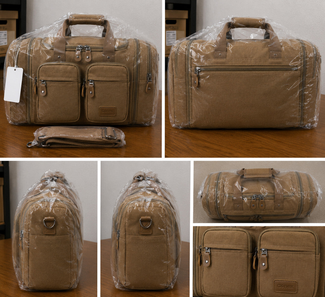 50L Expandable Duffle Bag Water Resistant Pocket Carry On