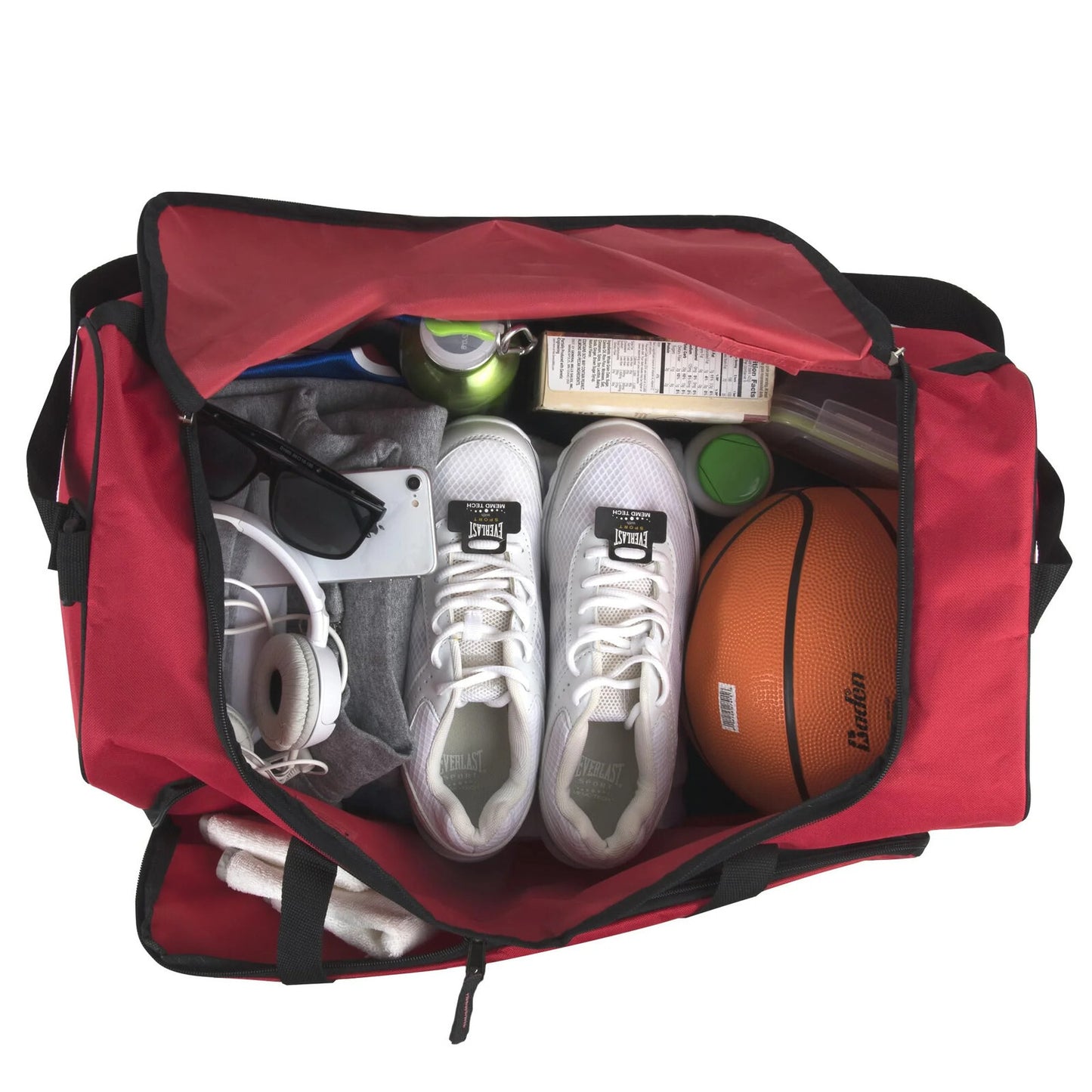 55L Weekender Duffel Bag 24" Travel Gym Sports Red