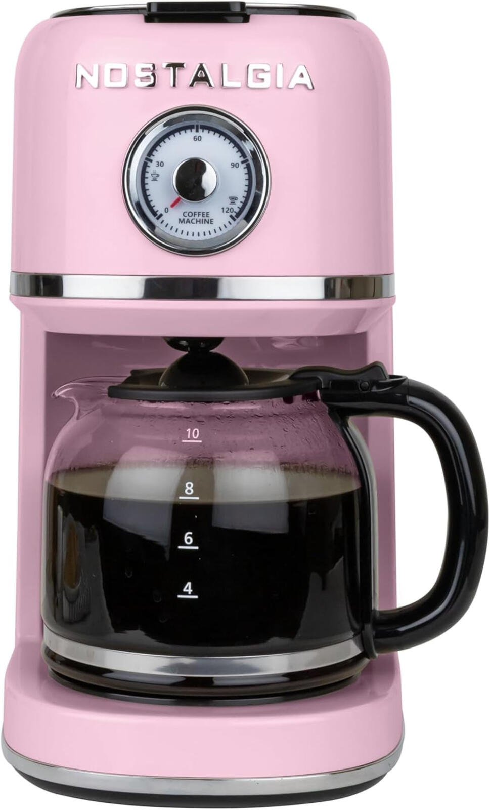 Retro 10 Cup Coffee Maker One-Touch Drip Brew Pink 50oz Carafe