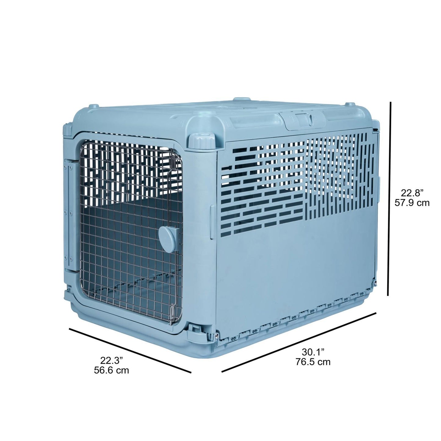 Sport Pet Designs, Dog Kennels, 30" Collapsible Plastic Pet Kennel/Crate, Blue,