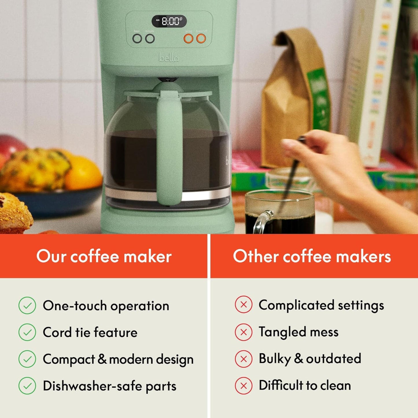 12 Cup Programmable Coffee Maker LCD Auto Shutoff 900W Seaglass