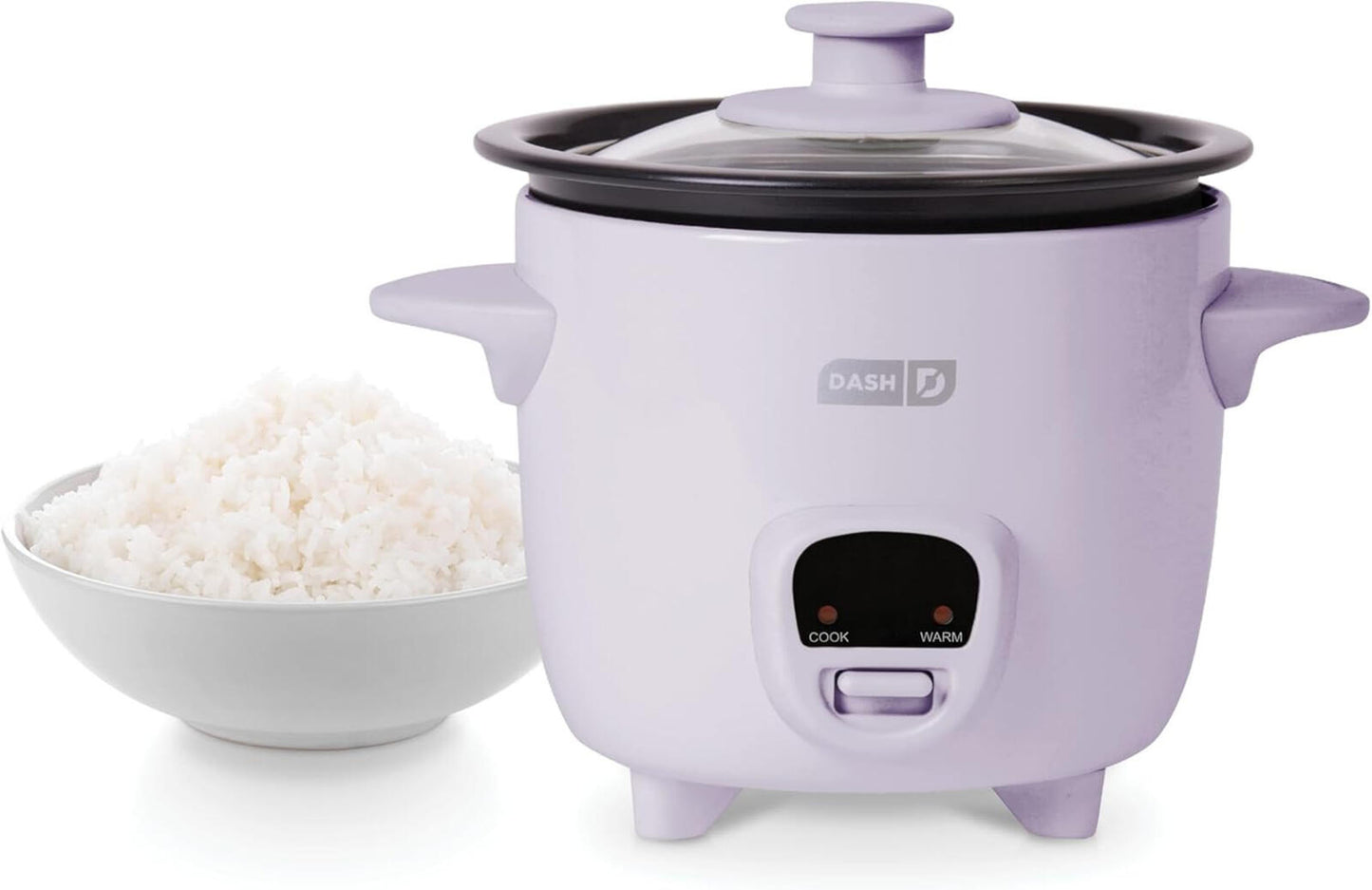 Mini Rice Cooker 2 Cup Steamer Nonstick Pot Keep Warm Function Lavender
