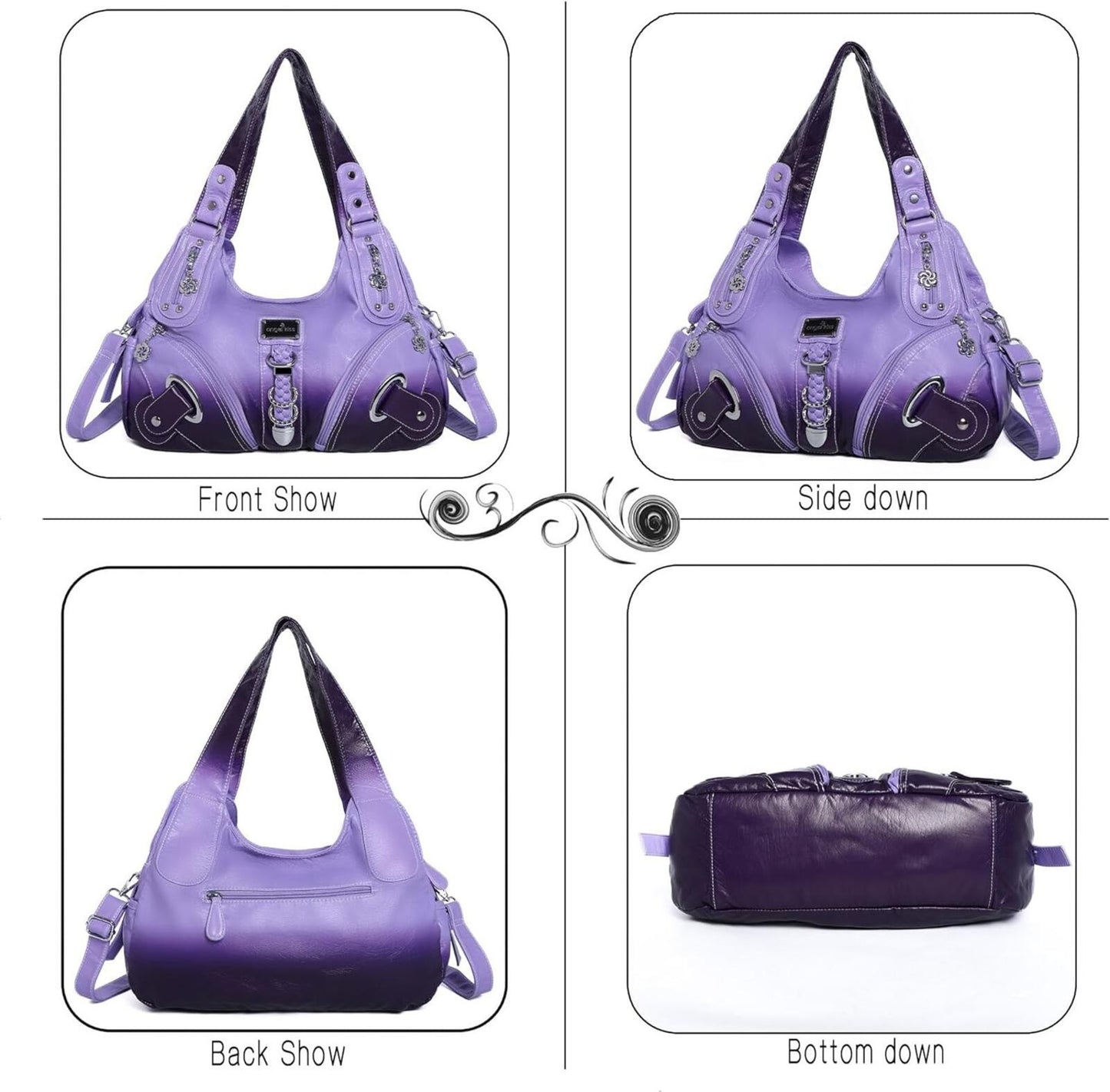 Angelkiss Women’s Large Hobo Satchel Shoulder Handbag Purse