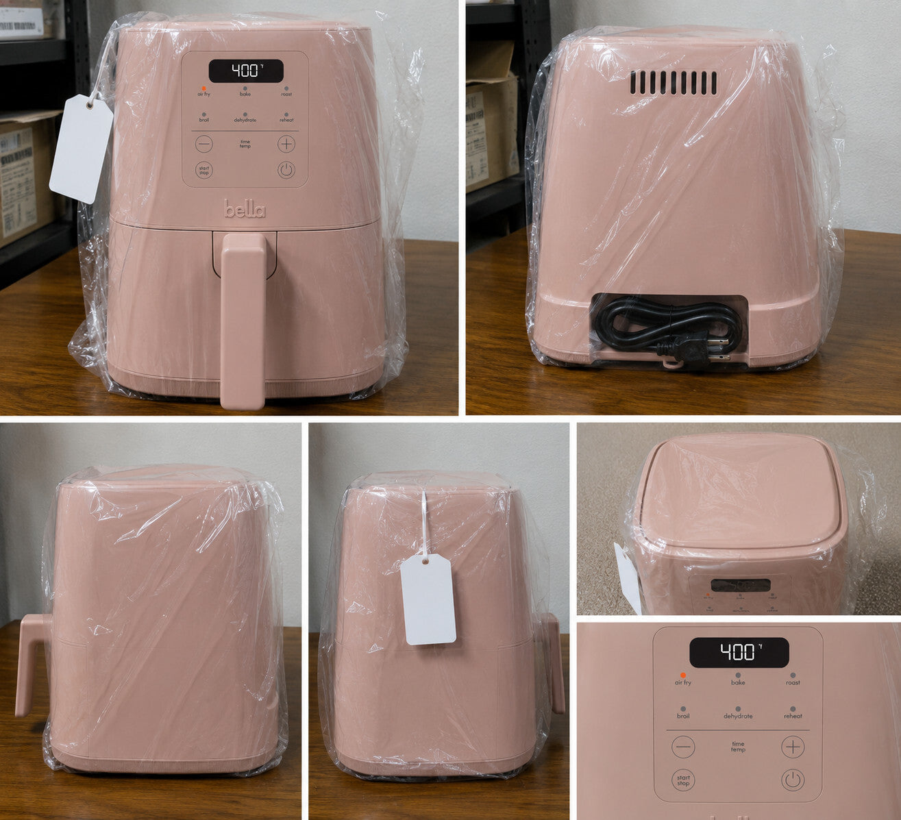 4Qt Slim Air Fryer Ceramic Nonstick 6 Presets 3.3Lb Blossom