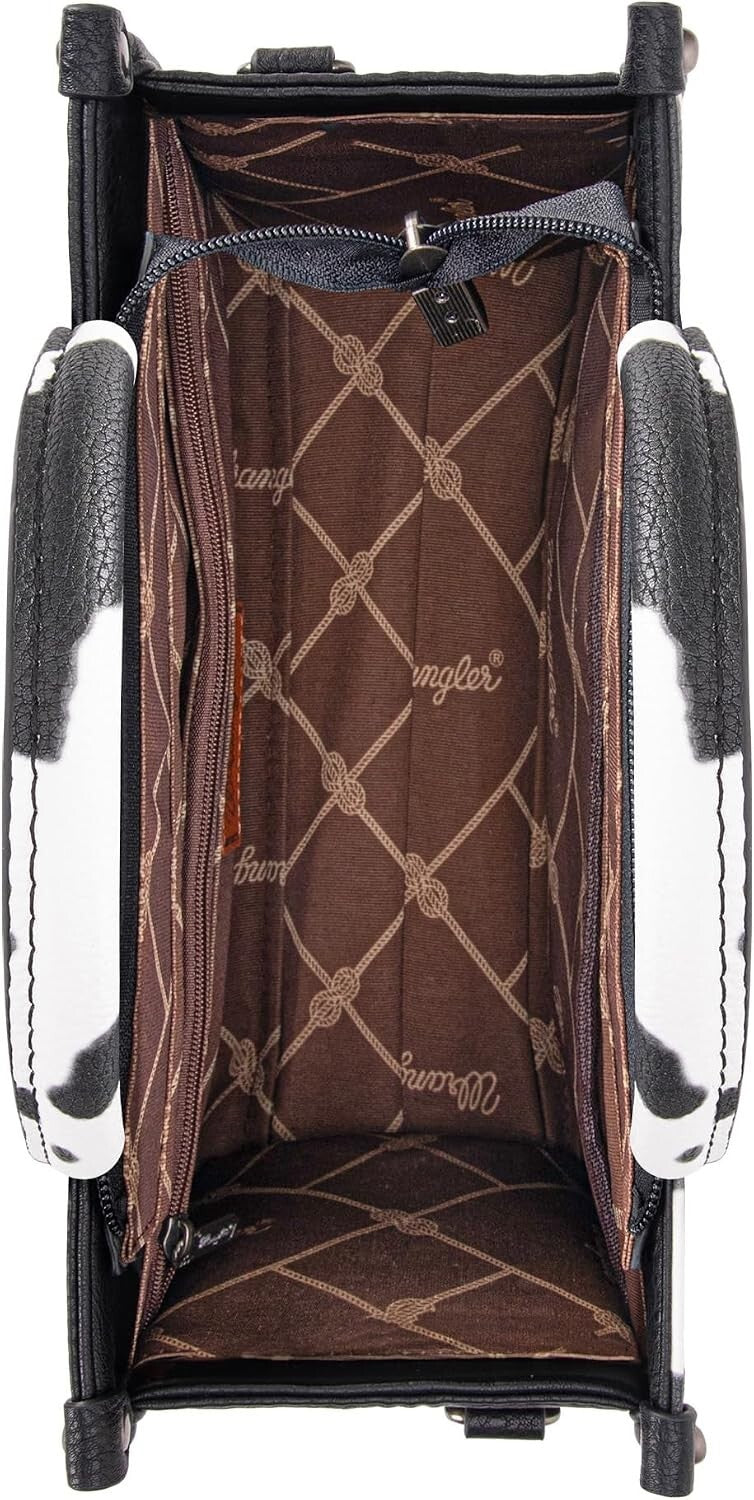 Women's Cow Print Tote Bag Purse with Signature Strap