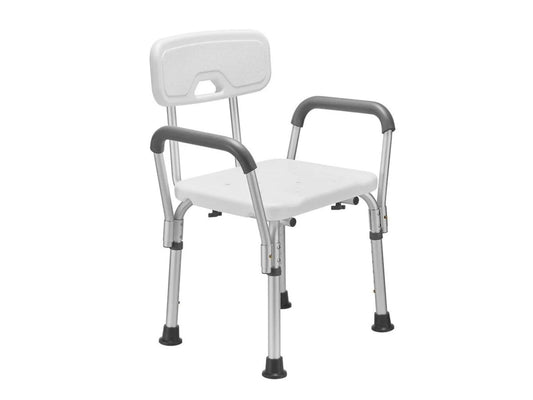 Height Adjustable Shower Chair with Arms & Back, 300lb Bath Seat for Adults