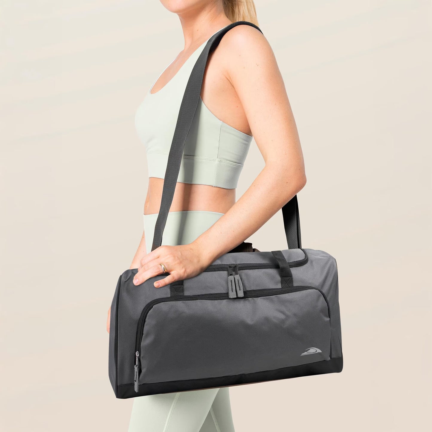 24 Inch Overnight Travel Duffel Bag Charcoal Gray 55L