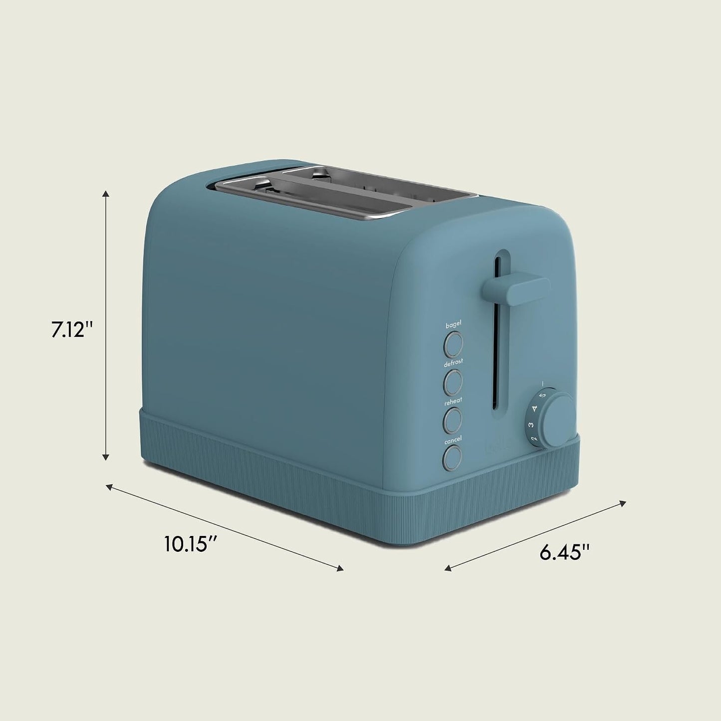2 Slice Toaster 900W 6 Shade Bagel Crumb Tray Surf