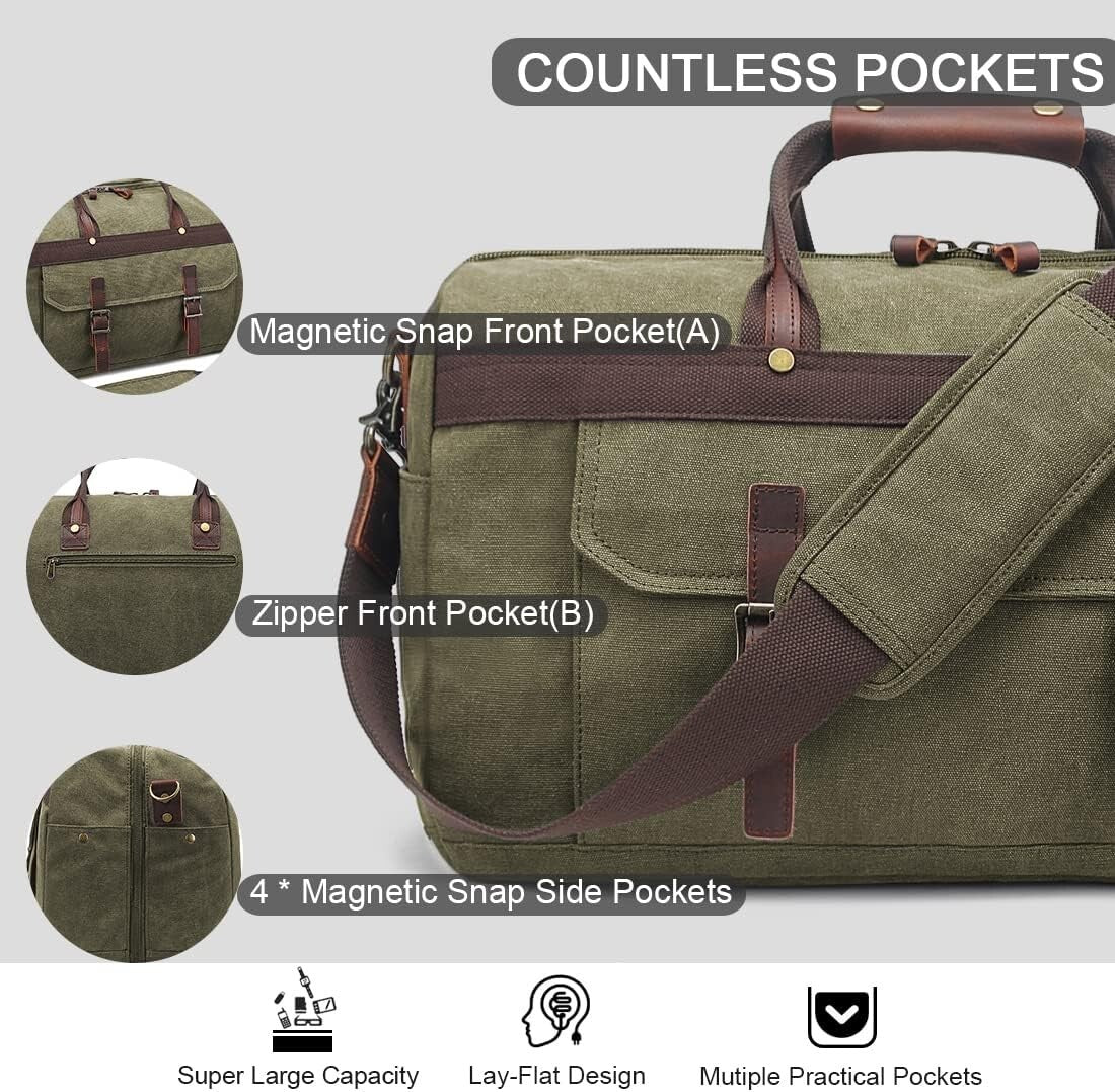 Men's Women's Waterproof Leather Bag Overnight Weekender
