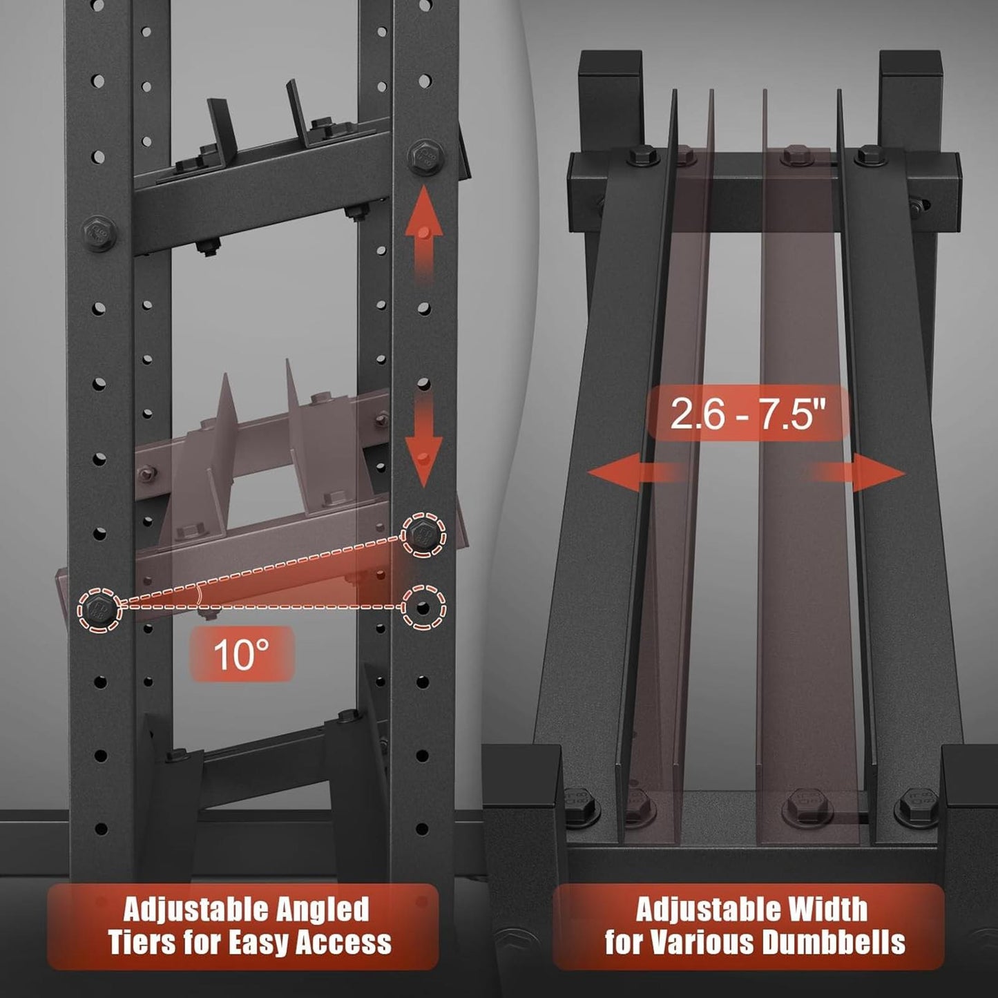 3-Tier Dumbbell Rack 1100Lb Adjustable Weight Stand Home Gym