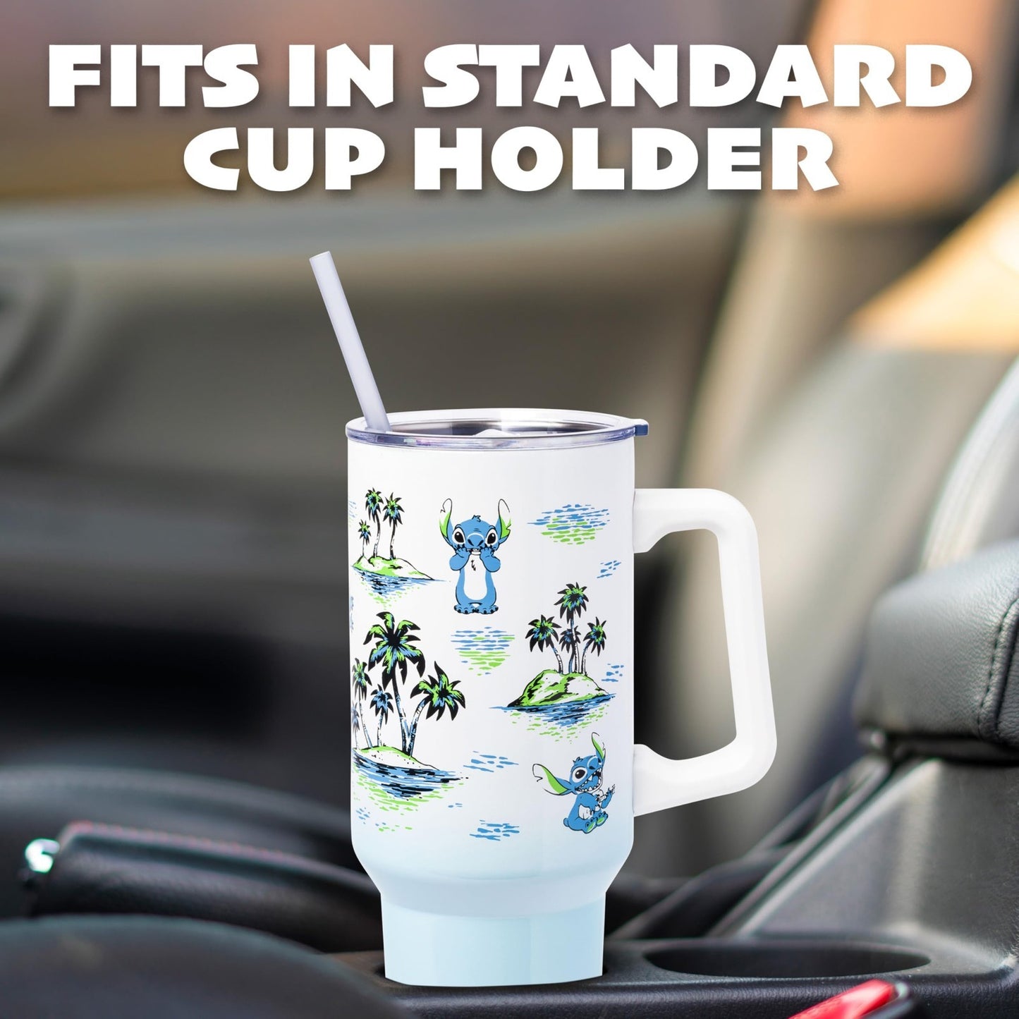 Vintage Lilo & Stitch Tumbler   Double Walled, 40oz, Fits Cup Holder, Straw & Ha5
