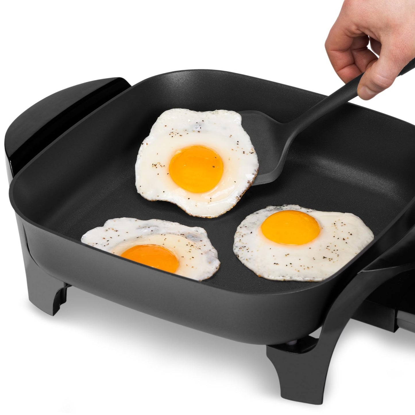 11-Inch Electric Skillet Non-Stick Cooking Pan, Adjustable Temperature, Easy Cle3