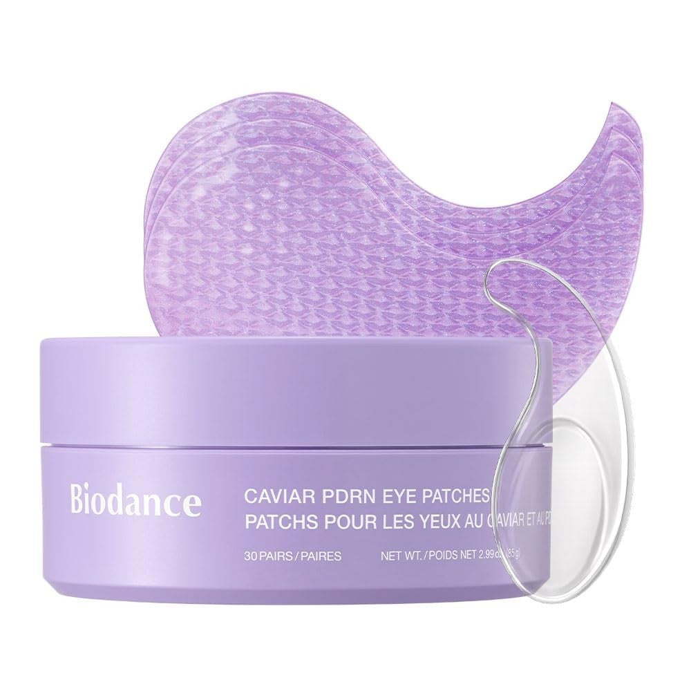 Nourishing Caviar Eye Patches for Dark Circles & Puffiness - 60 Count, Korean Sk1