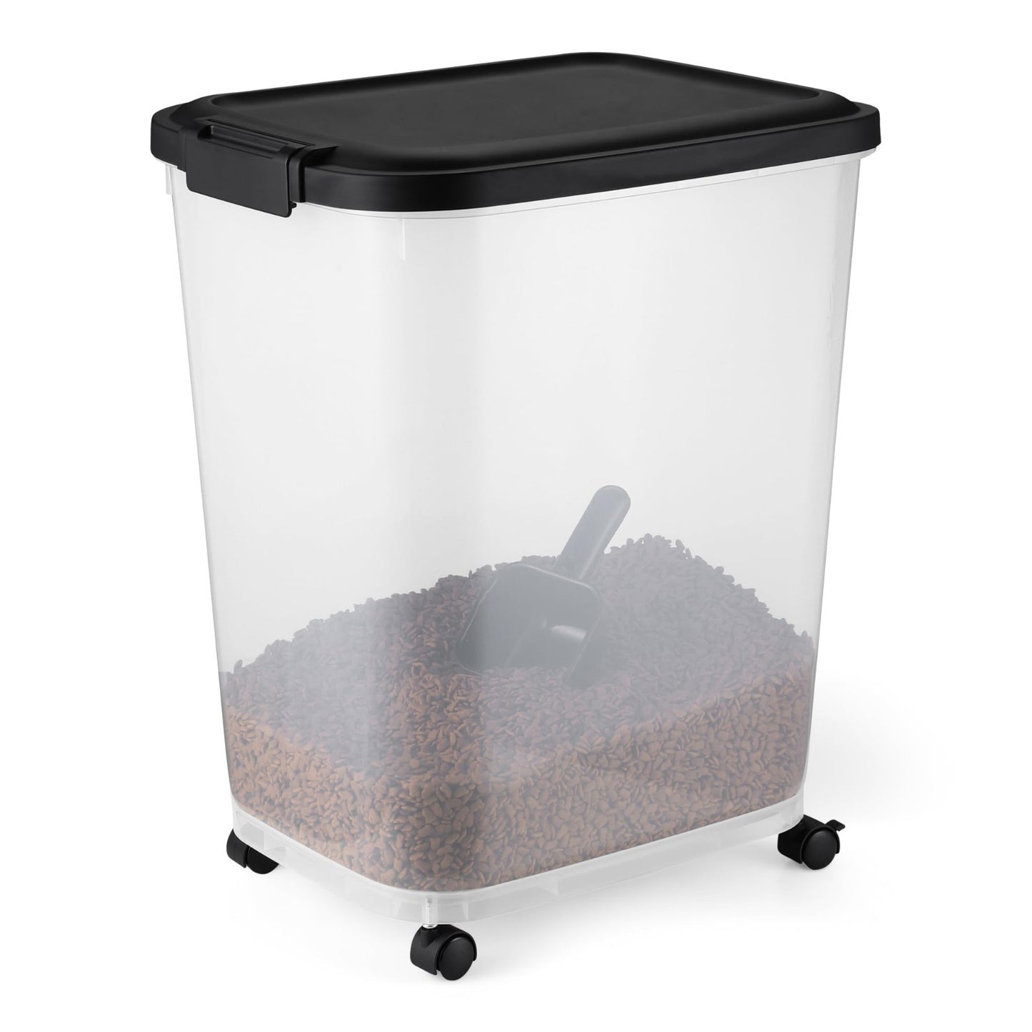 Pet Food Storage Container with Rolling Wheels, BPA-Free, 50lbs Capacity & Scoop1