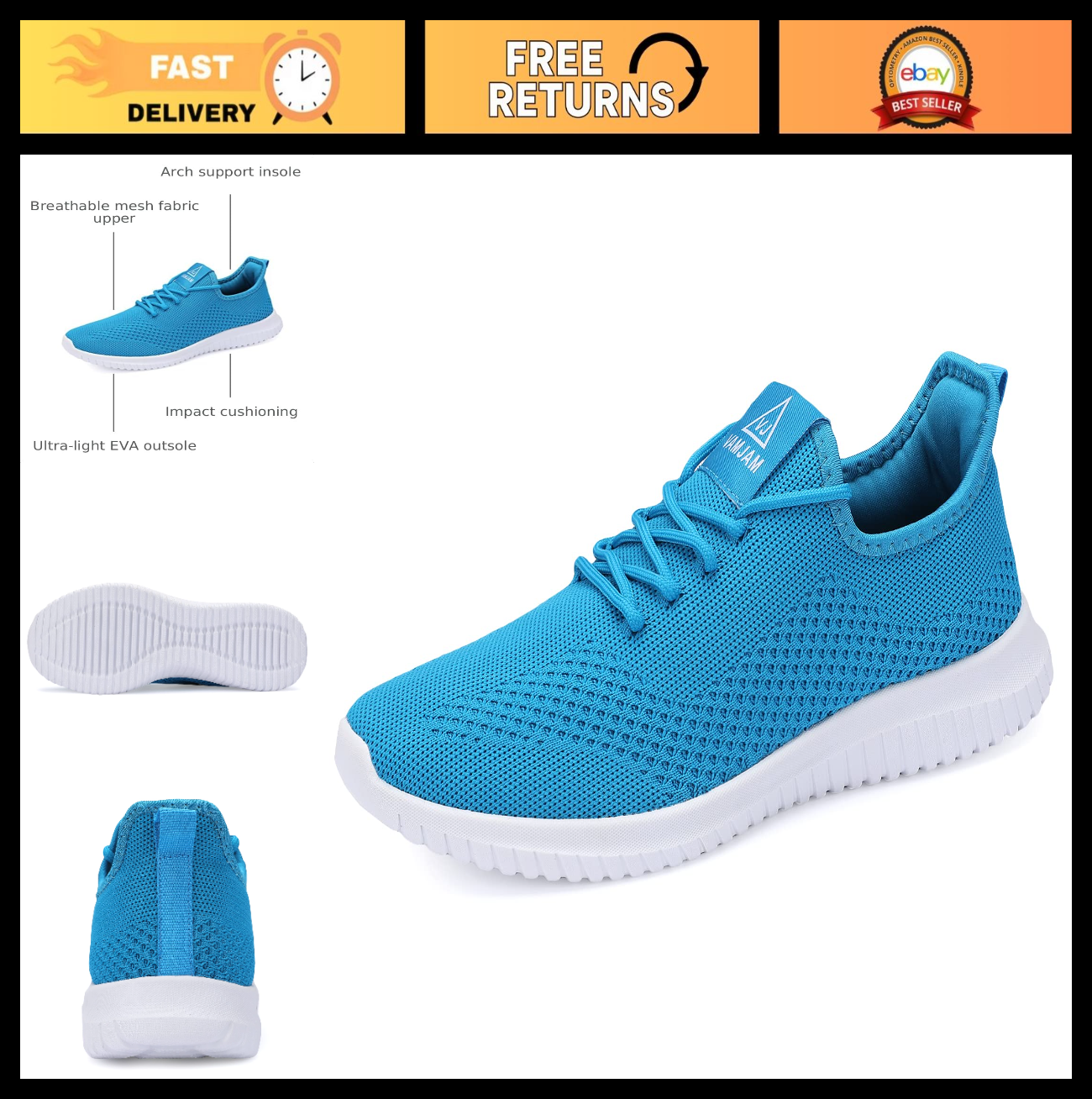 Lightweight Breathable Men's Running Shoes, Non-Slip Athletic Sneakers, Casual S0