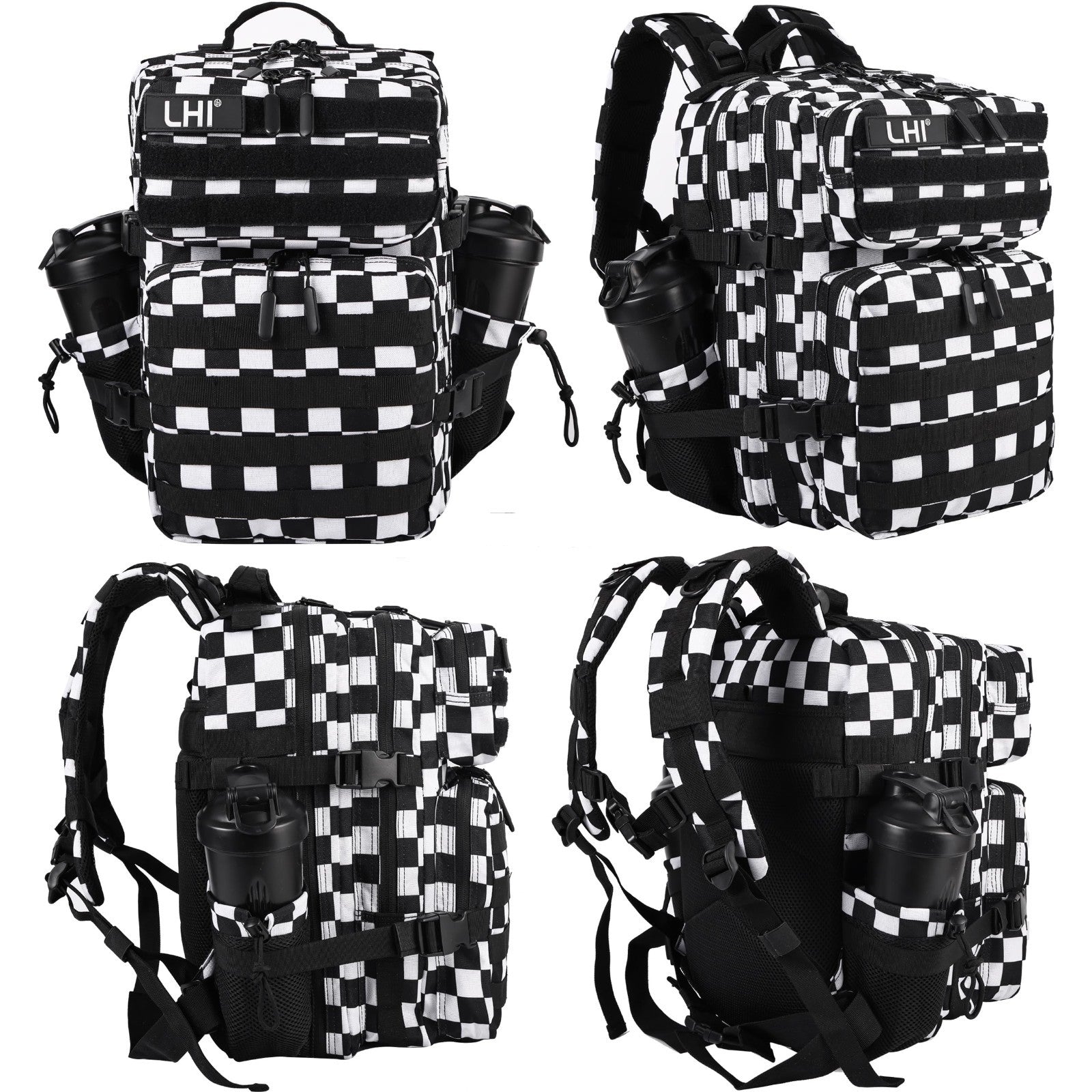 Tactical Military Backpack 25L/35L   Army Assault Pack, Small Rucksack, Bottle H2