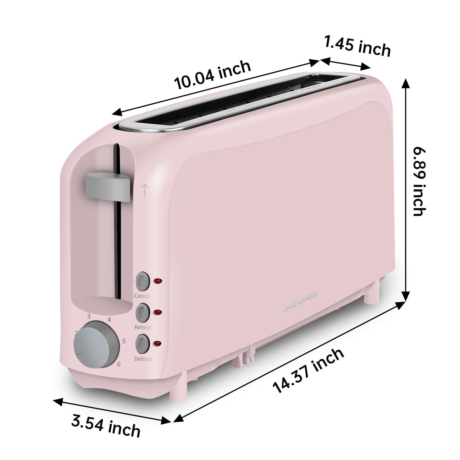 2-Slice Slim Toaster with Long Slot for Bagels & Artisan Bread, 6 Shade Settings2
