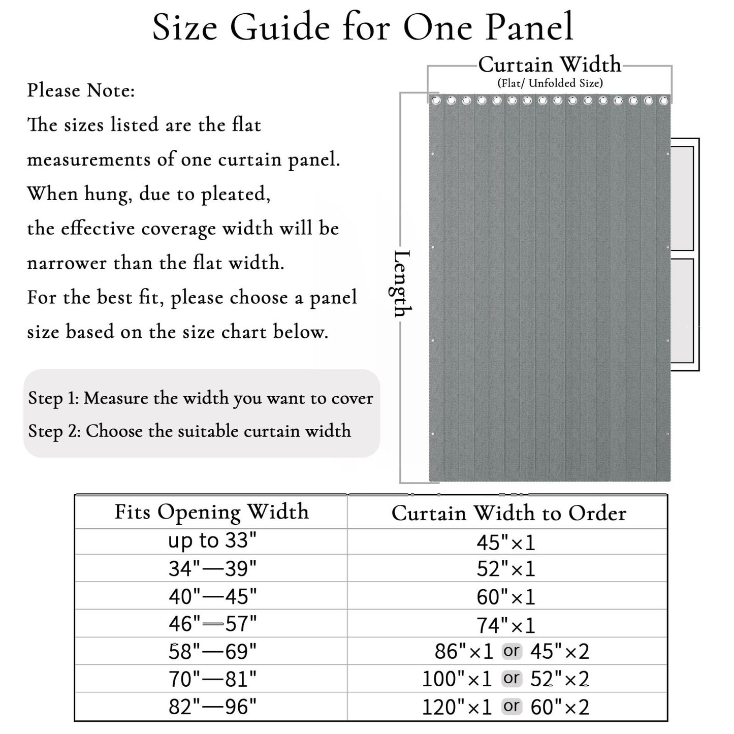100% Blackout Magnetic Pleated Curtains   Thermal Insulated Drapes, 1 Panel, W602