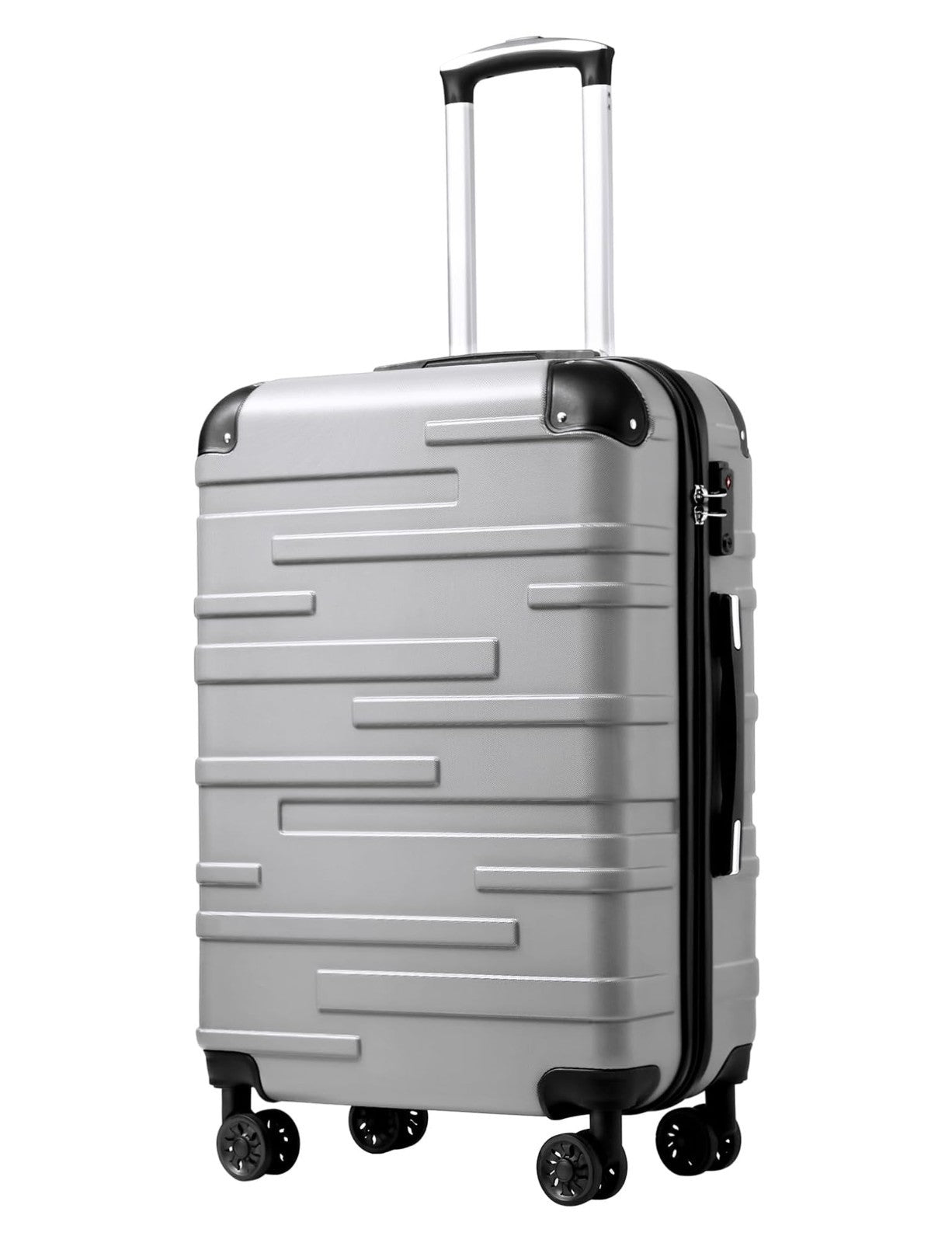 24" Hardside ABS Luggage with TSA Lock, 360° Spinner Wheels, Scratch-Resistant,1