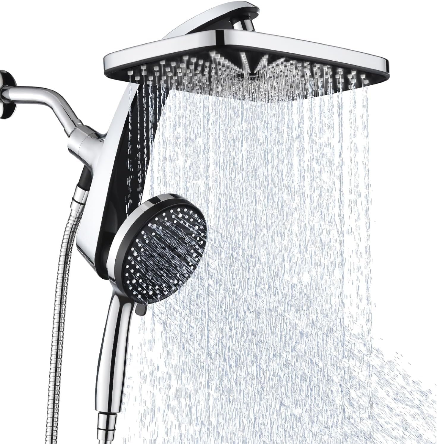 12" High Pressure Rain Shower Head & Handheld Combo, 9 Spray Settings, Chrome1