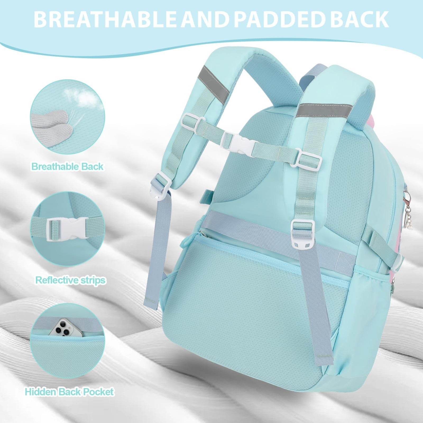Girls Bow Backpack Set   3PCS with Lunch Bag & Pencil Case   Cute School Bag5