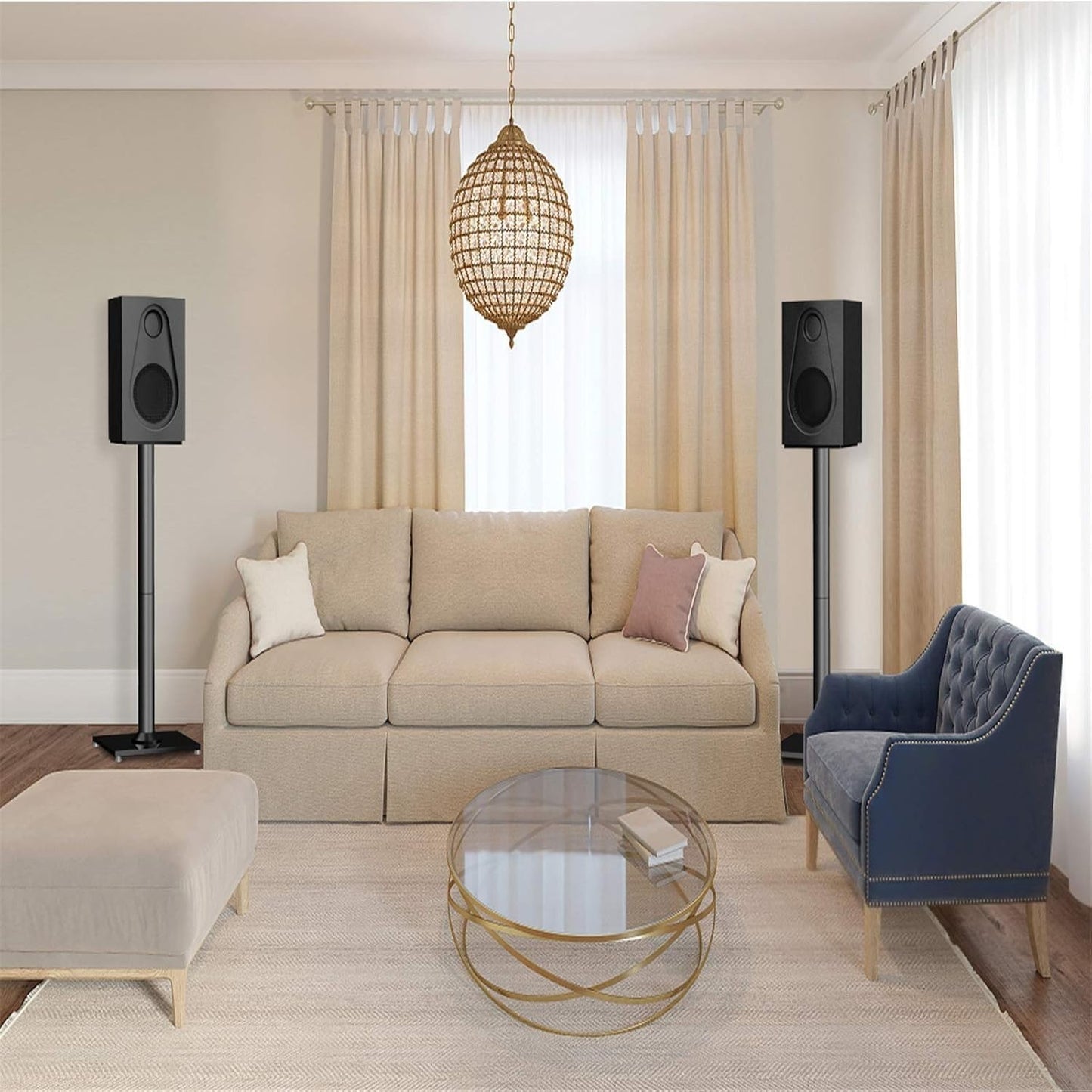 Universal Floor Speaker Stands for Surround Sound, Adjustable 27.56'', Tool Free7