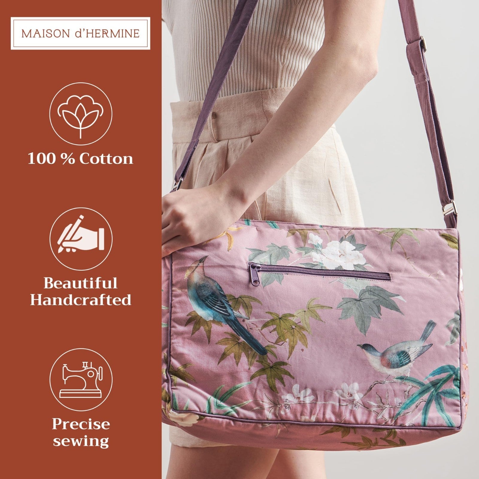 Stylish Cotton Shoulder Bag for Women   Versatile Handbag, Everyday Use, Fashion3