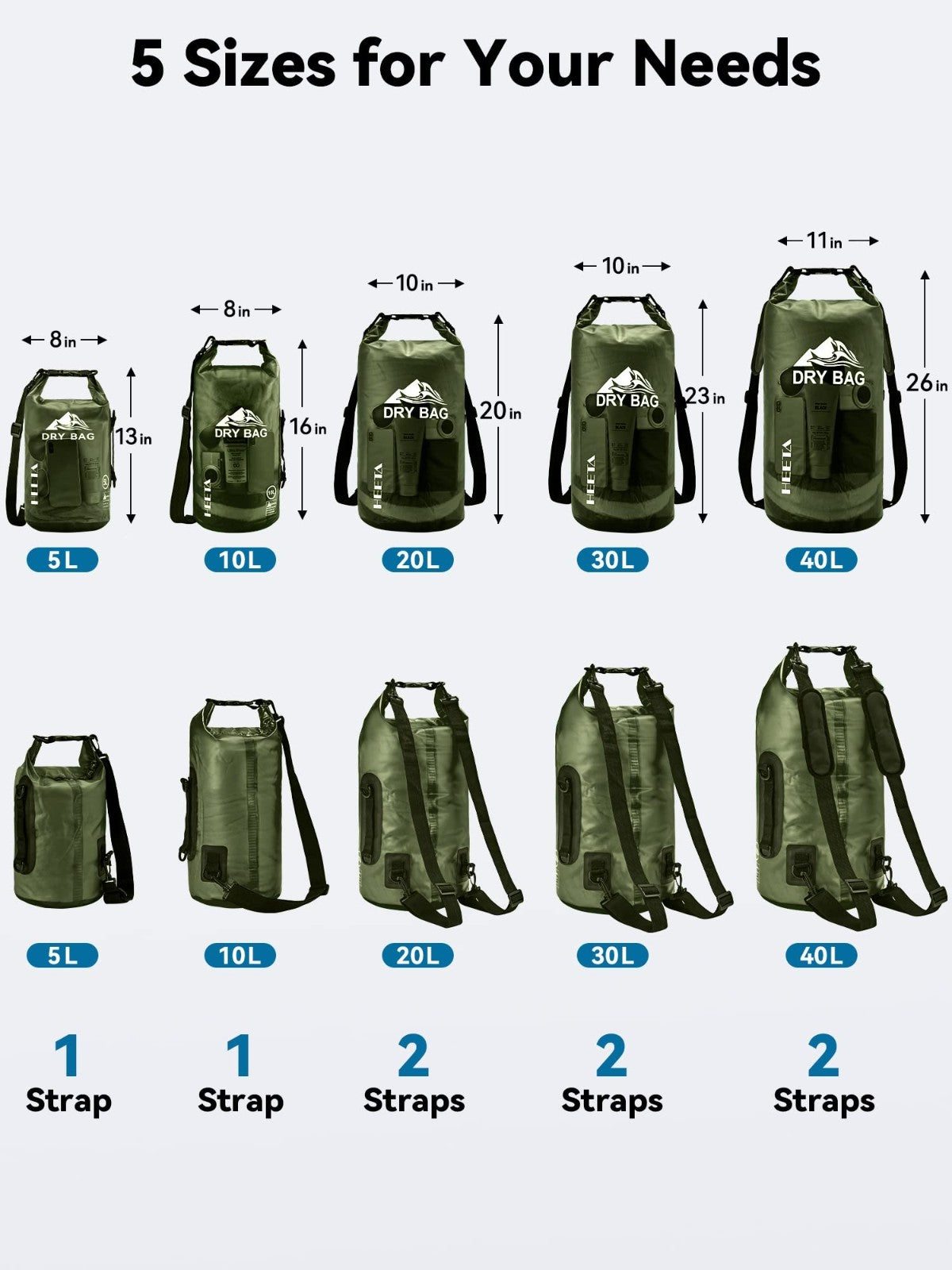 Waterproof Dry Bag for Travel, Kayaking, Boating - Lightweight Roll Top Storage1