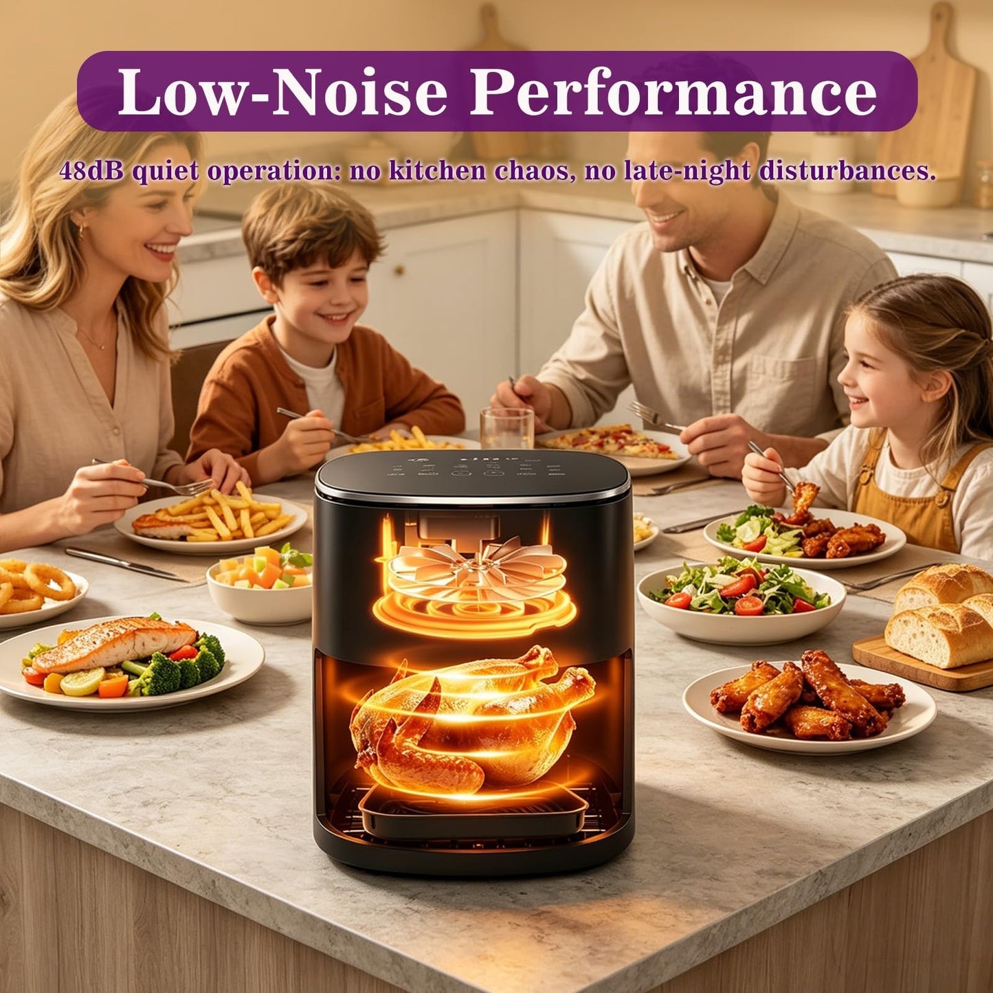 6Qt Air Fryer with Viewing Window, 12 Presets, 1700W, Nonstick Basket, Large Cap4