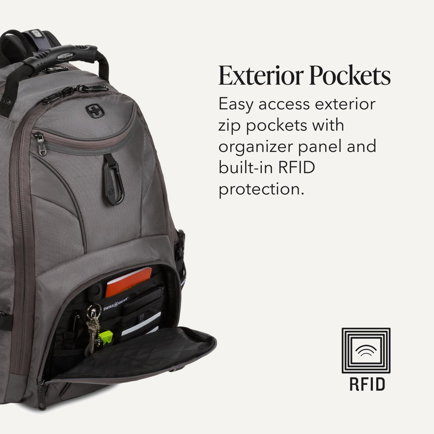 17 Inch Laptop Backpack, TSA Friendly Lay Flat Design, RFID Protection, Tablet P3
