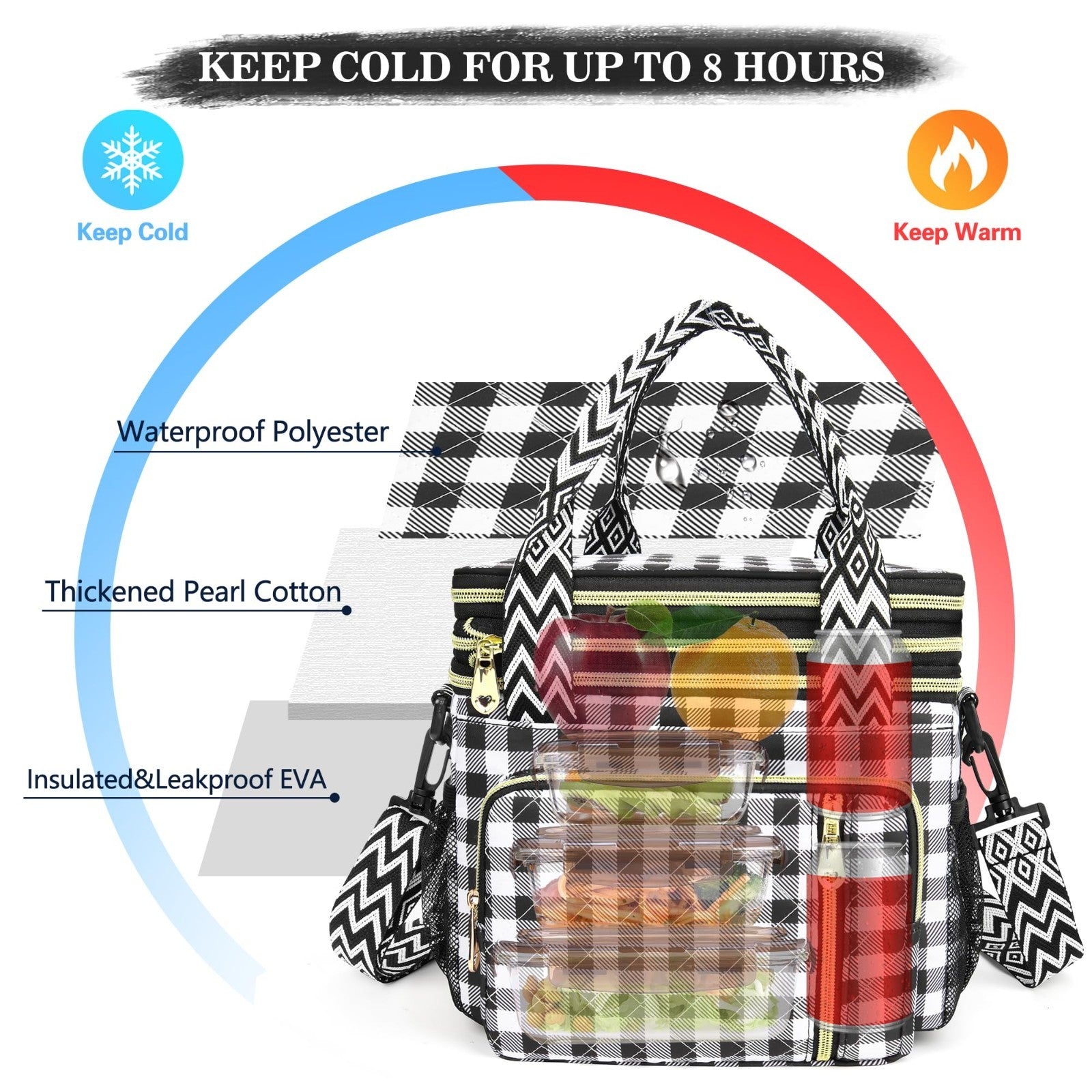 Expandable Insulated Lunch Bag - 16L Leakproof Cooler for Work/Travel/Picnics4
