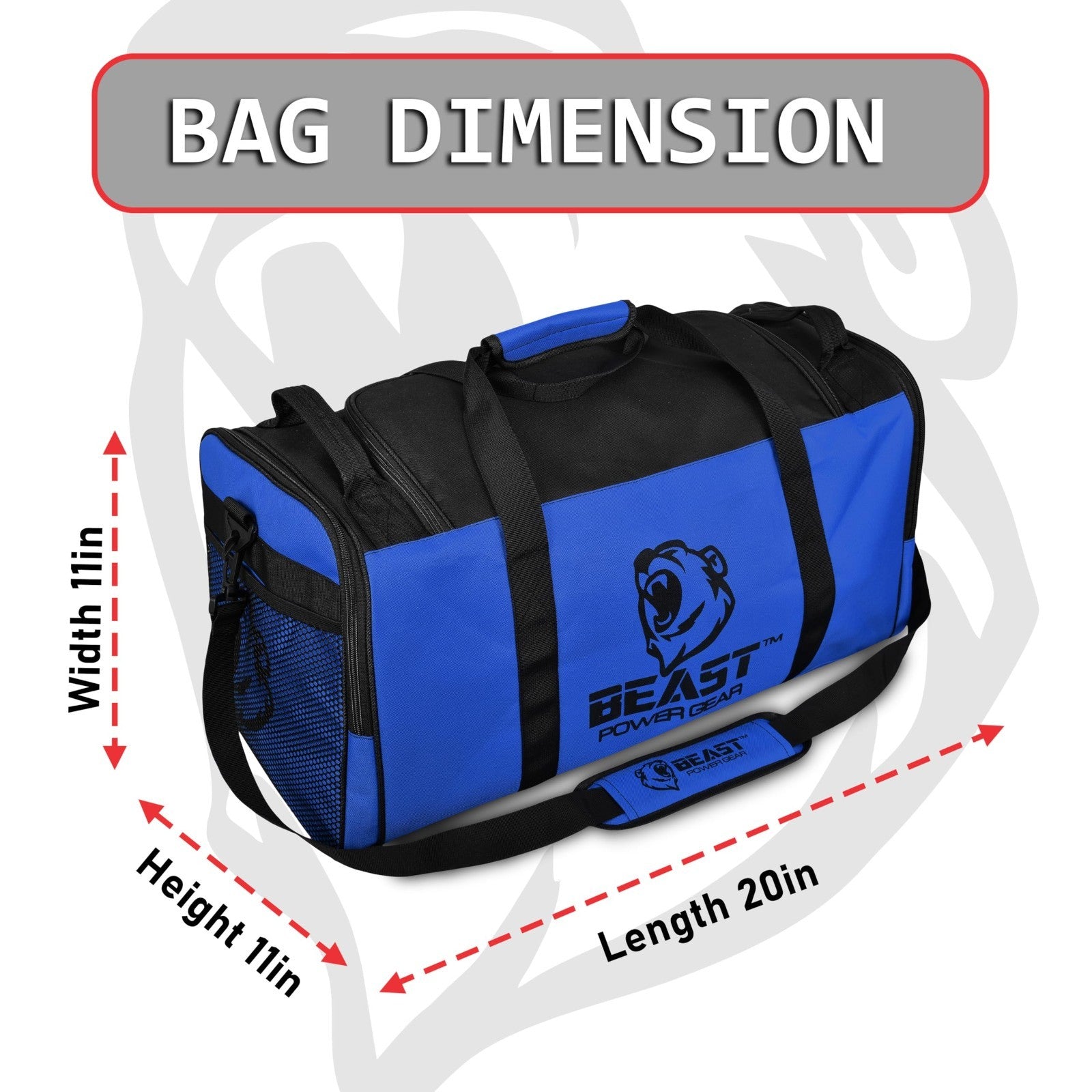 Gym Duffle Bag for Workout, Boxing, MMA - Sports Bag with Shoe Compartment, Adju3