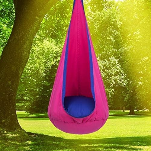 Kids Pod Swing Seat Hanging Hammock Chair Sensory Indoor Outdoor Blue Pink7