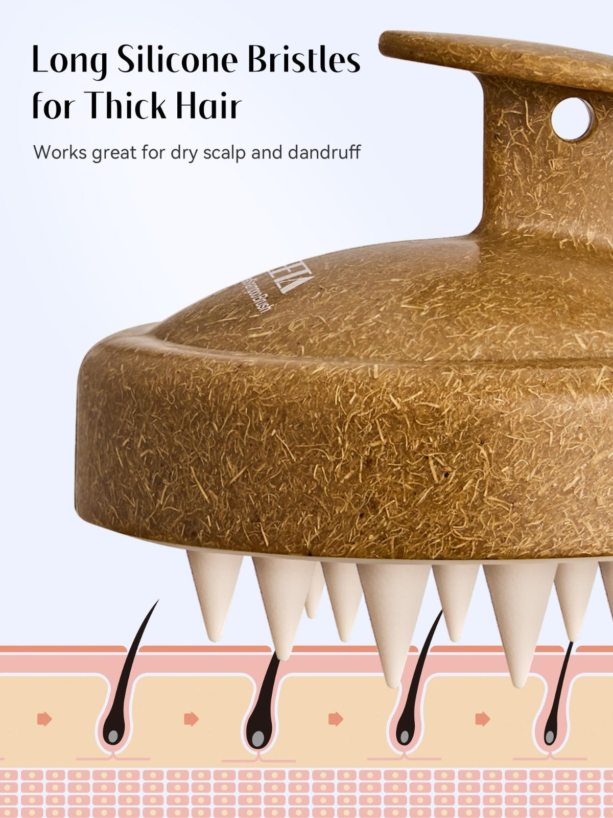 Scalp Massager Brush for Hair Growth, Soft Silicone Scrubber for Dandruff & Stre5