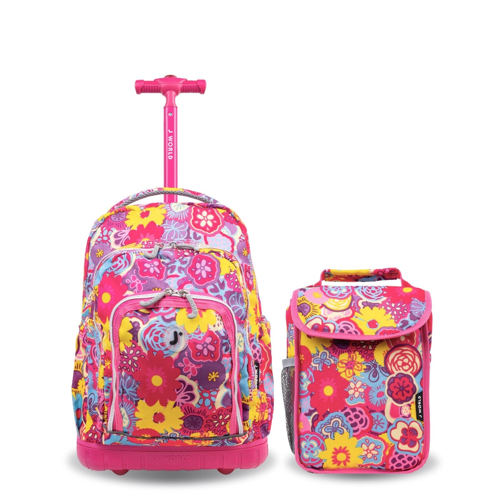 Kids Rolling Backpack & Lunch Bag Set, Carry On Suitcase with Wheels, School Tra1