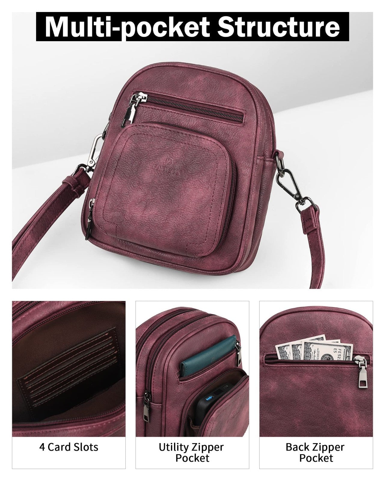 Stylish Small Crossbody Purses for Women, RFID Anti-Theft, 4 Card Slots6