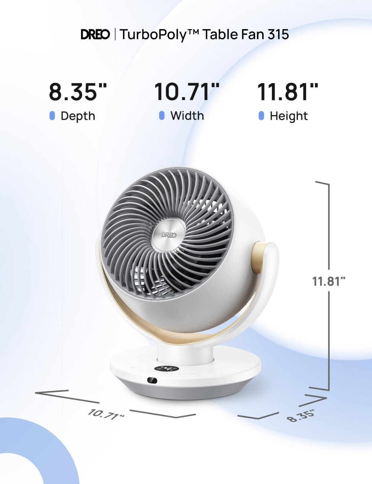 11" Desk Fan with Remote   Powerful 65ft Airflow, 4 Speeds, 90° Oscillating, Qui2