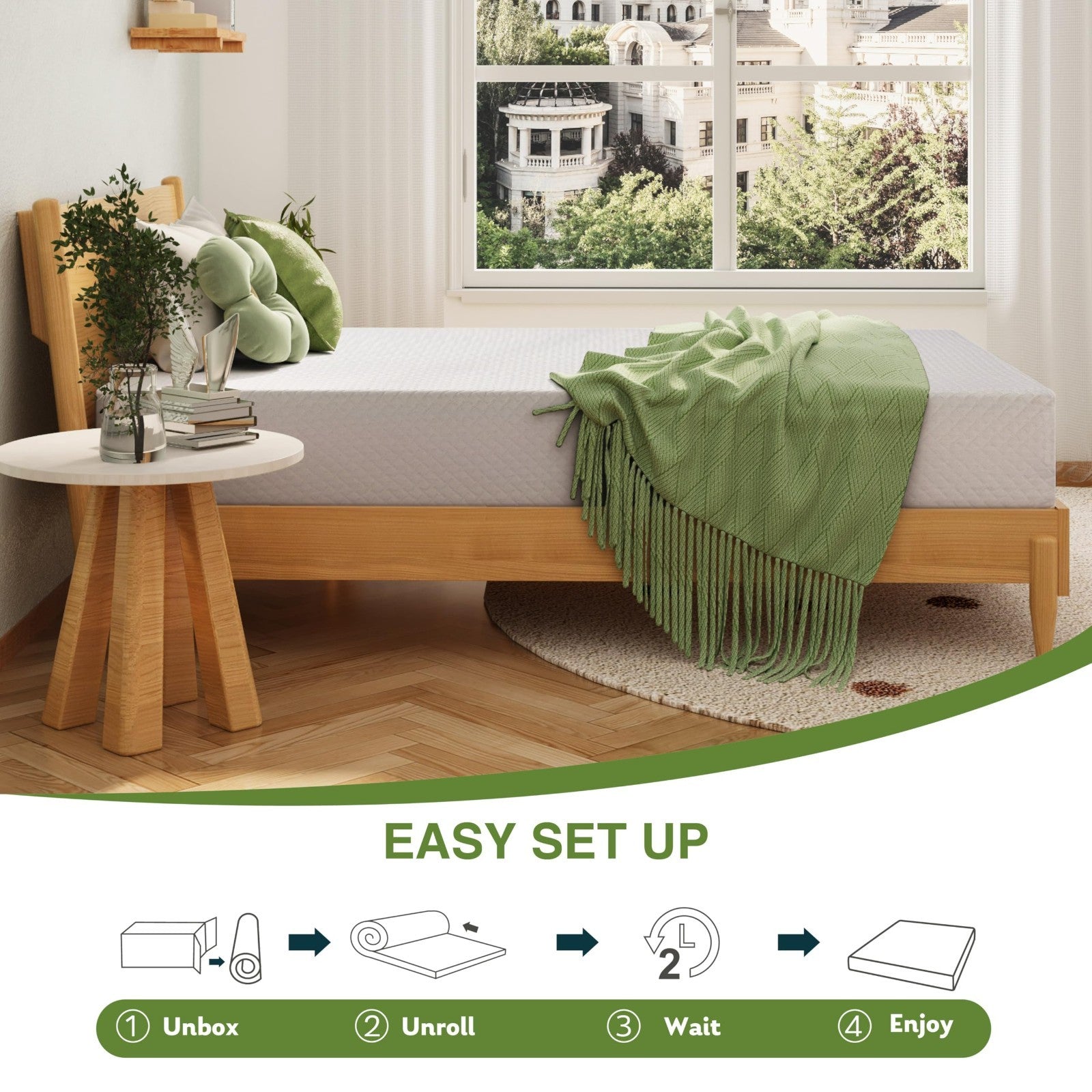 6" Twin Memory Foam Mattress for Kids   Cooling Gel, Pressure Relief, CertiPUR U6