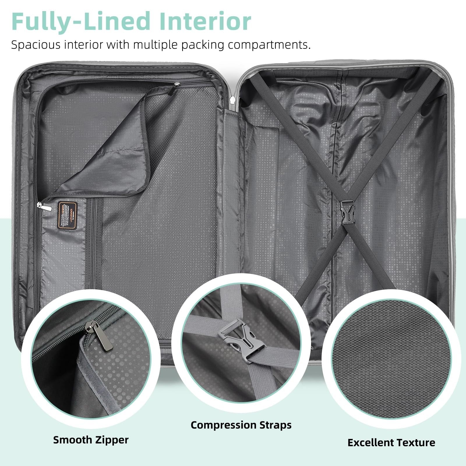 6-Piece Expandable Luggage Set with 360° Spinner Wheels & TSA Lock, Lightweight7