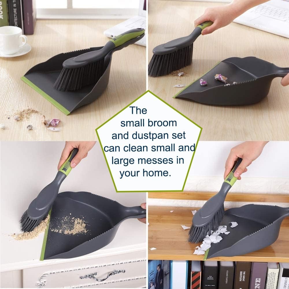 Dustpan and Brush Set - Hand Broom Dust Pan for Kitchen, Sofa, Car, Pet Nest (2p4