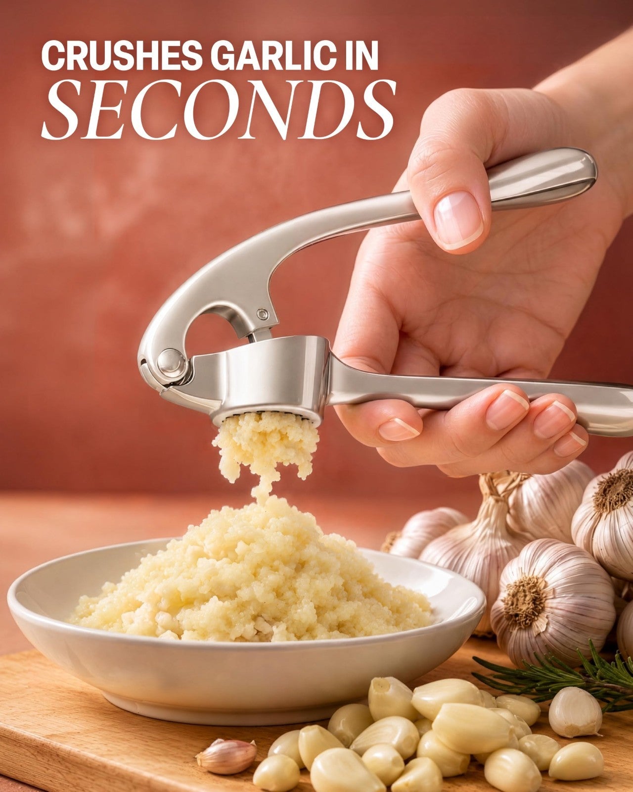 Premium Garlic Press Set   Rust Proof Mincer Tool, Easy Squeeze, Ergonomic Handl5