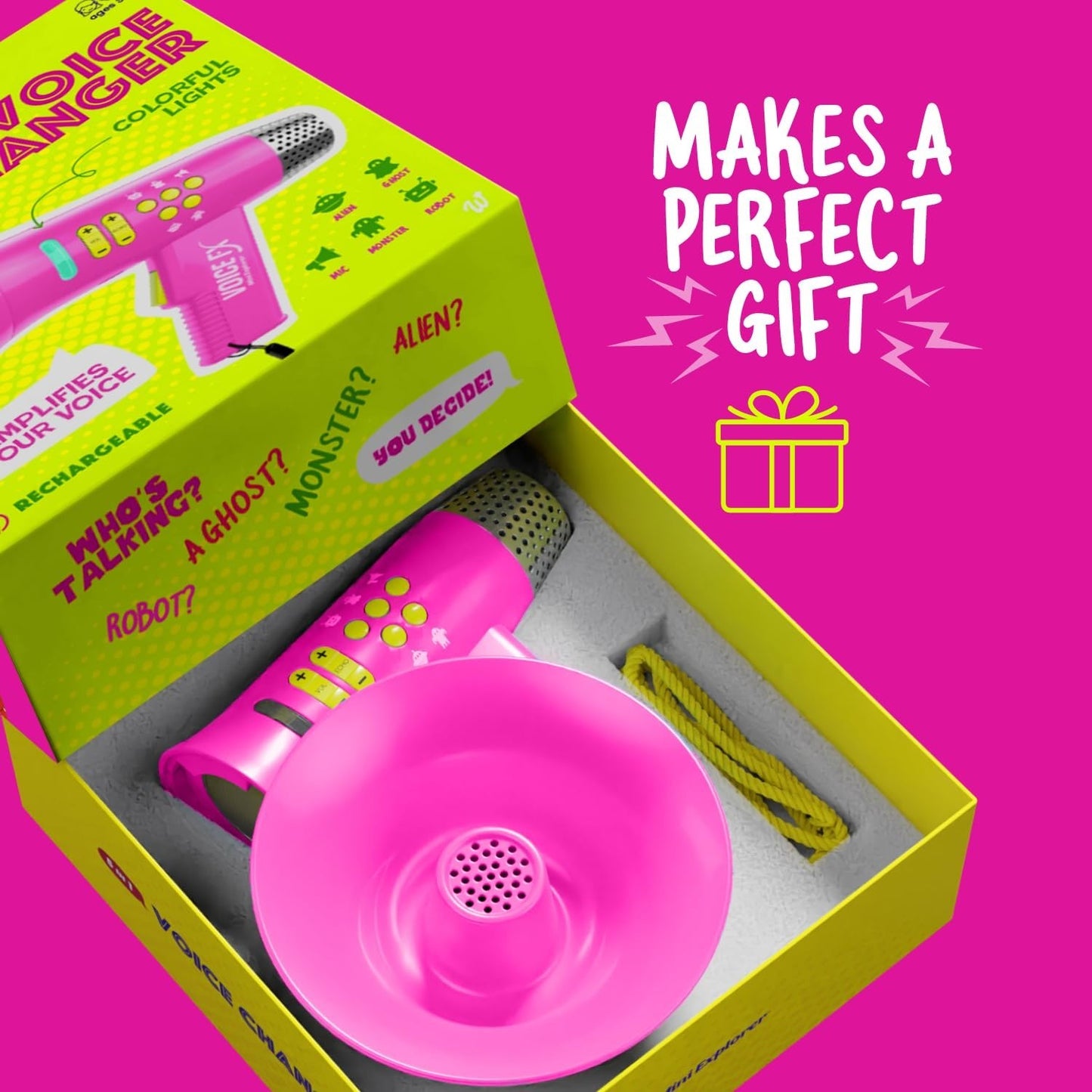 Voice Changer Toy for Kids Ages 3 8   Fun Birthday Gift for Boys & Girls, Pink6