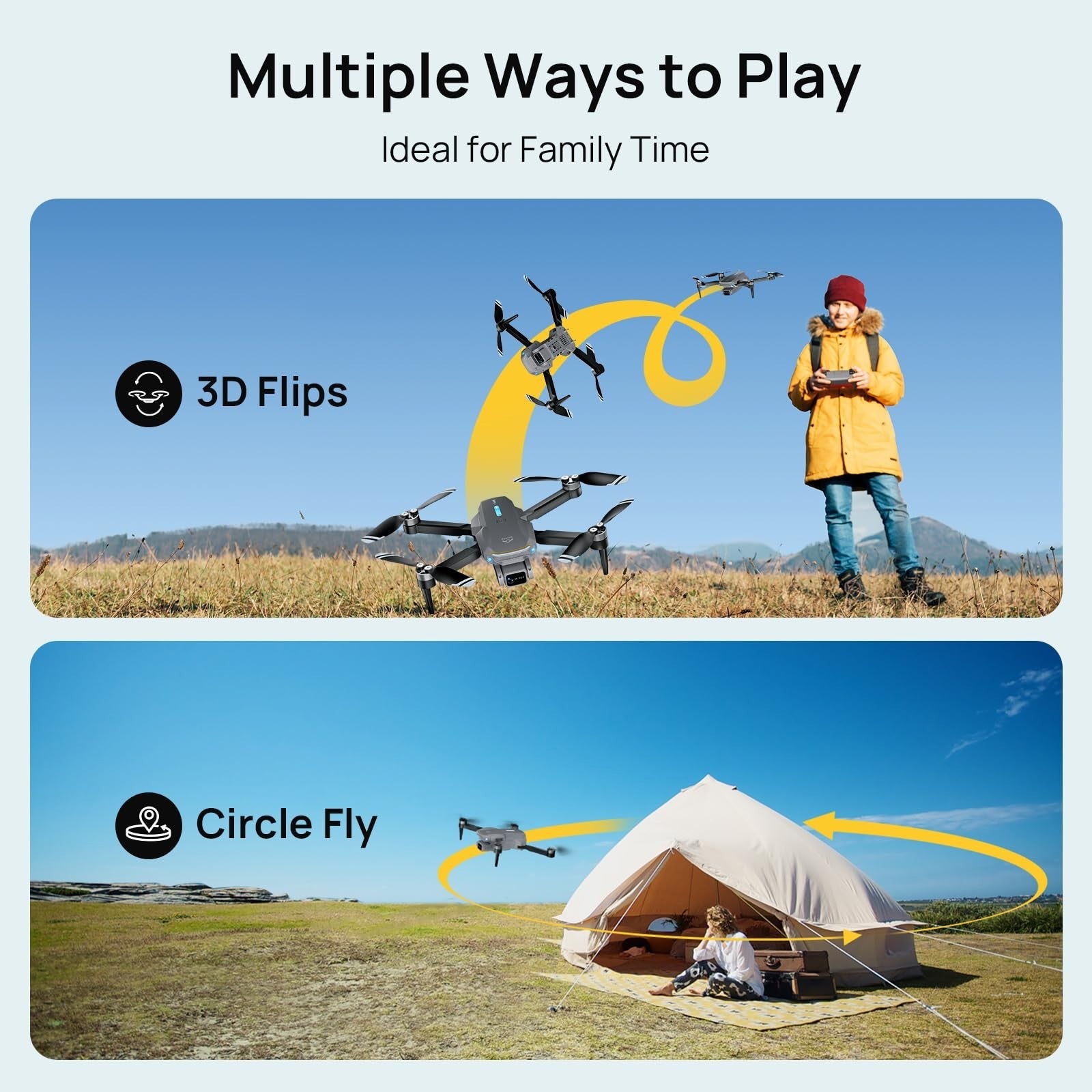 Foldable 4K UHD Camera Drone with Brushless Motor, 36 Min Flight, FPV, Altitude7