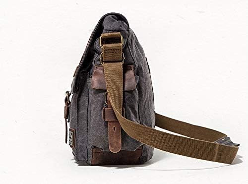 Vintage Leather Canvas Laptop Bag Messenger Bags Medium4