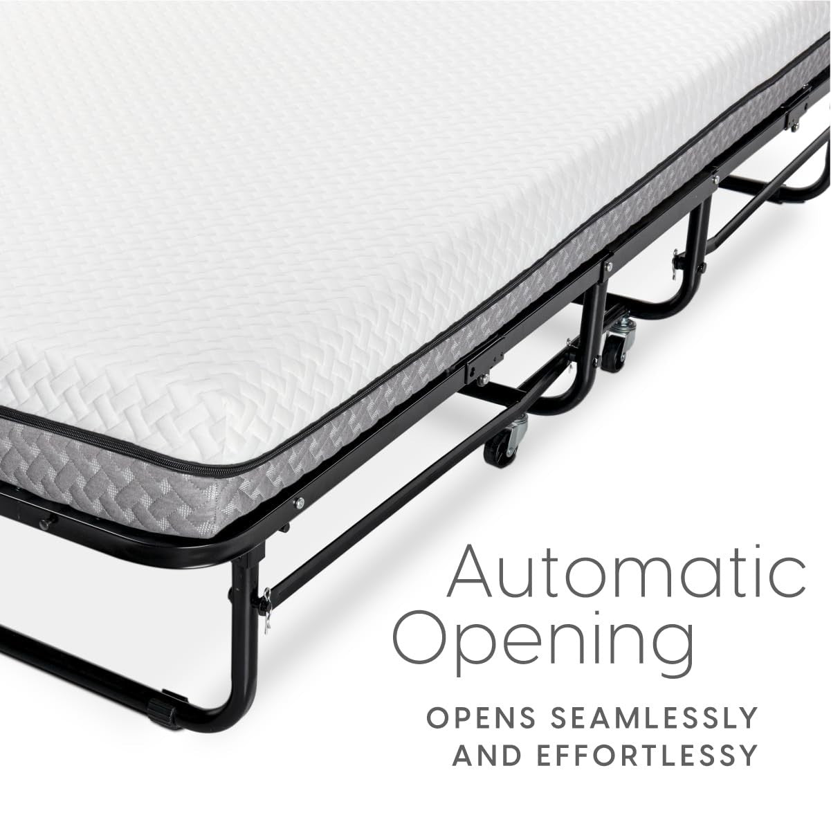 Deluxe Twin Folding Bed with Memory Foam Mattress   Portable, Rollaway, Space Sa5