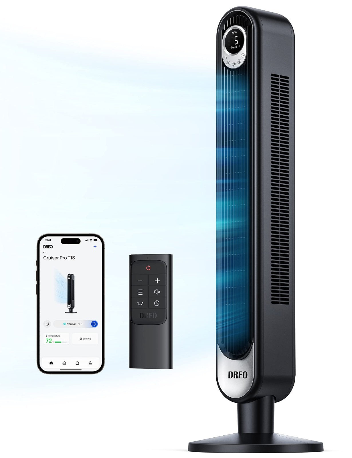 Bladeless Oscillating Tower Fan for Bedroom, Quiet Floor Standing Air Circulator1