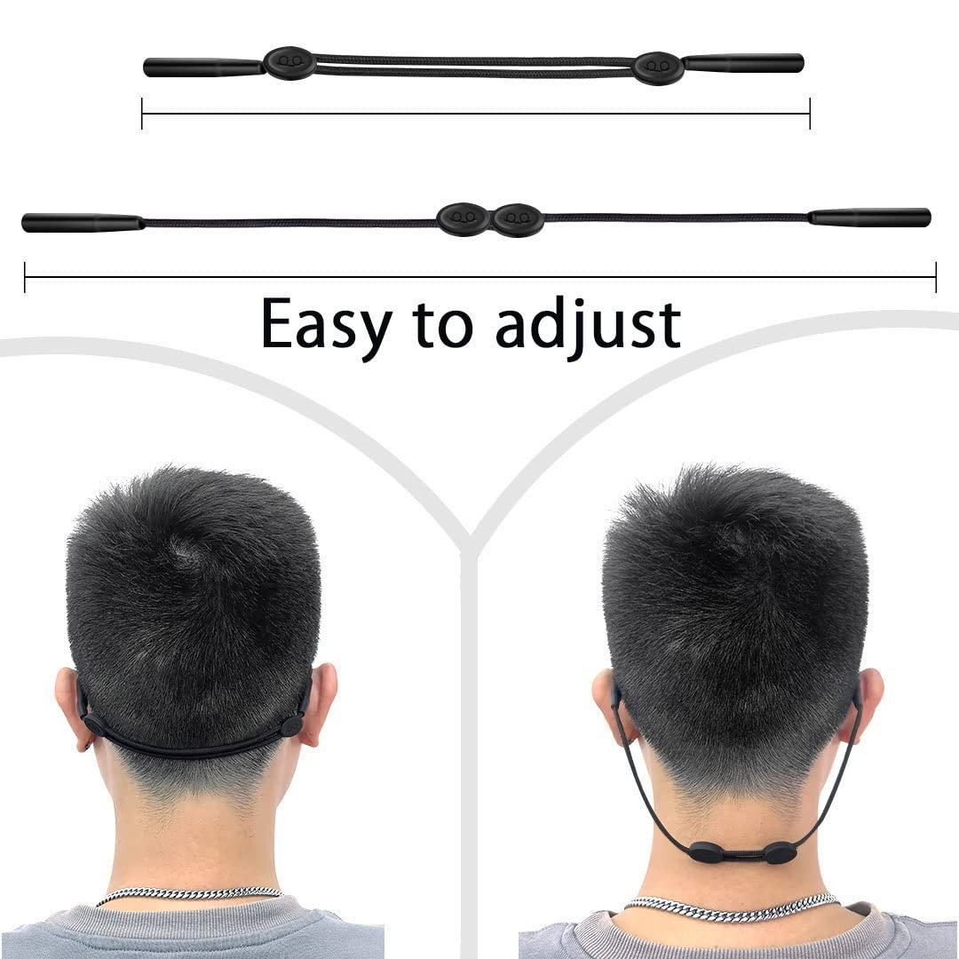 Adjustable Non-Slip Glasses Strap Lanyard - 3 Pack for Kids & Adults, Black5
