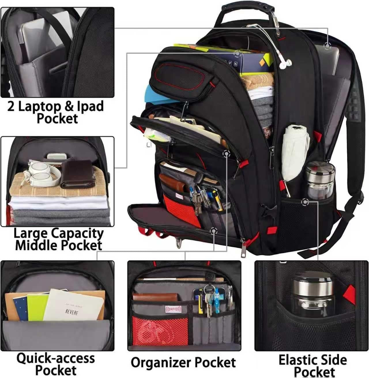Extra Large Travel Laptop Backpack 18.4"   TSA Friendly, RFID Anti Theft, Heavy4